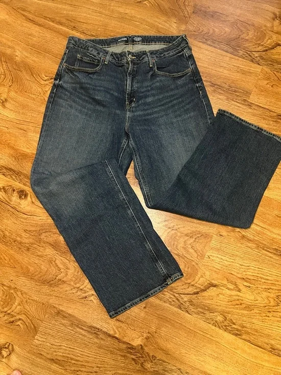Old Navy Sky-Hi Wide Leg Jeans Size 16 Extra High Rise Medium Wash Denim - Picture 7 of 9